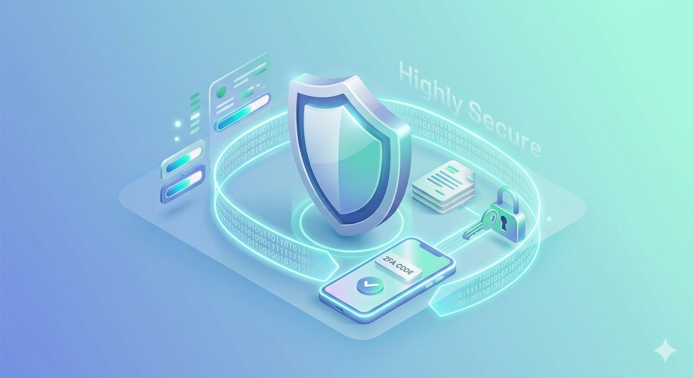 256-bit encryption security for all transactions